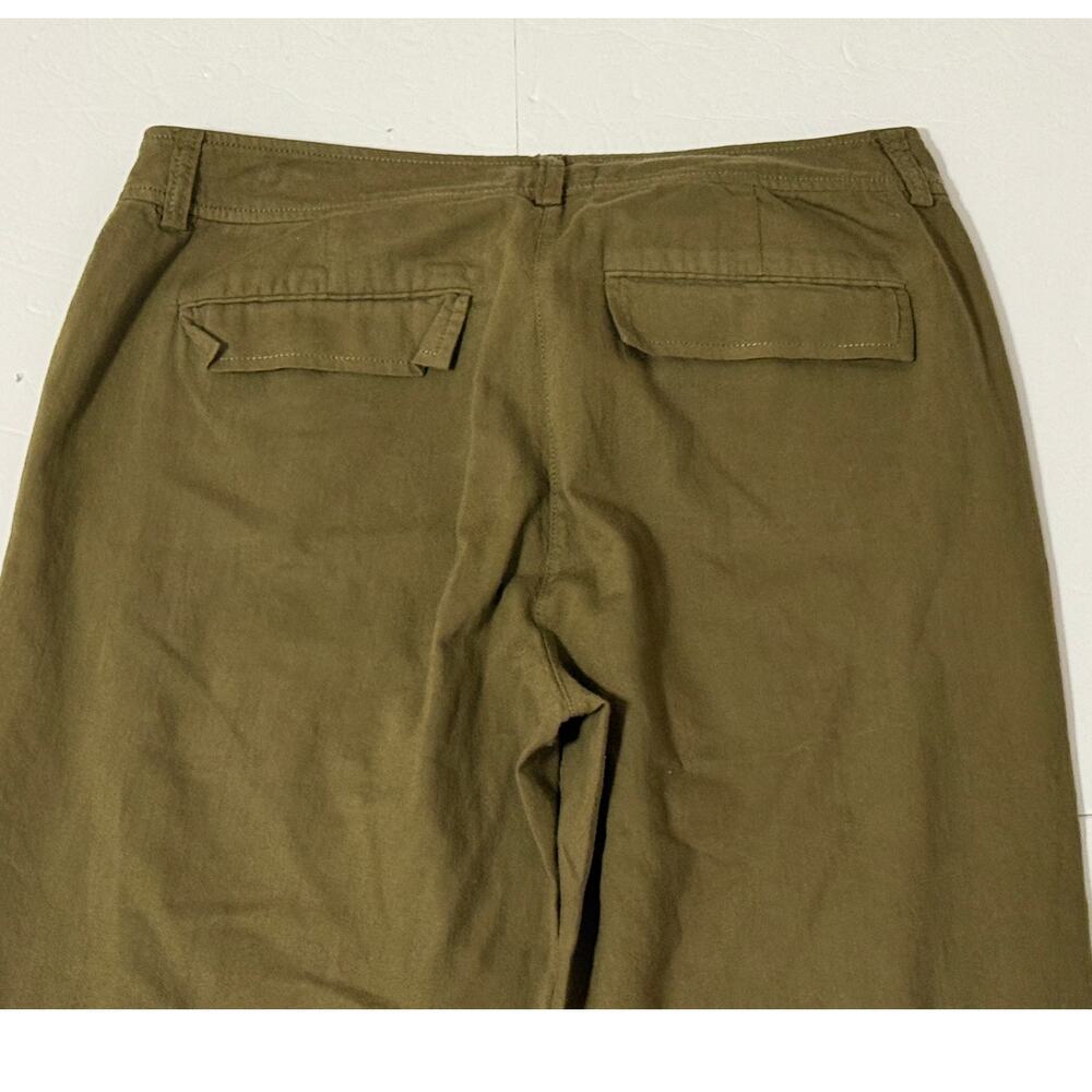 Eileen Fisher 100% Organic Cotton Fatigue-Style Pants, Olive Green, Size 8 - Picture 4 of 7
